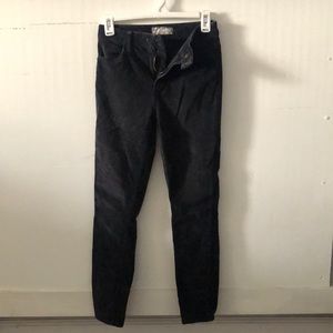 Black corduroy acid wash jeans